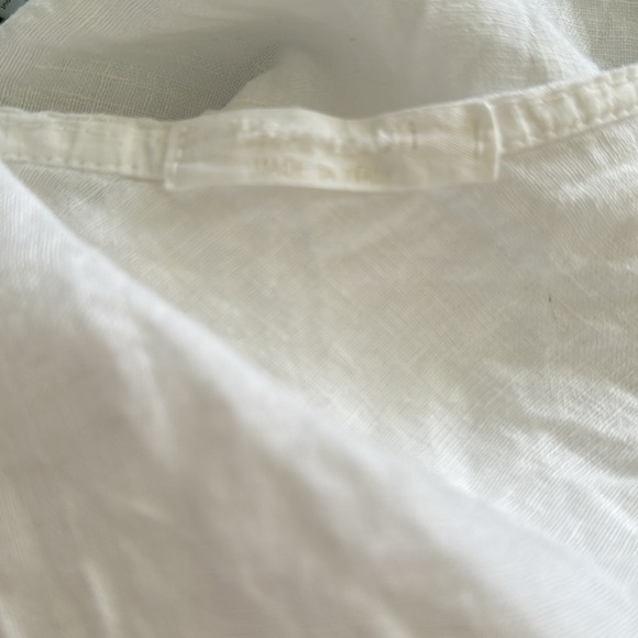 Made in Italy White oversized Linen Tank Top - Picture 6 of 6